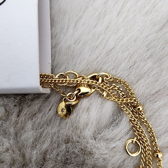 Madewell Mother of Pearl Dainty Layered Necklace Set 3-Pack Vintage Gold NWT - Picture 11 of 13